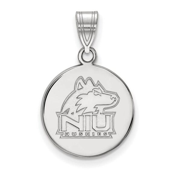 Sterling Silver Northern Illinois U. Medium Logo Disc Pendant - Picture 1 of 3